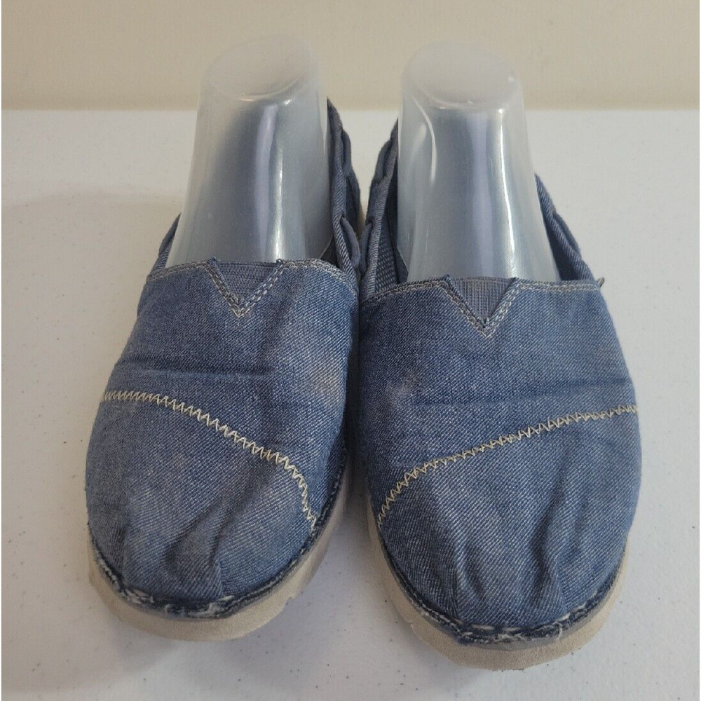 Skechers Bobs Chill Flex New Groove Blue Denim Slip On Flats Women's Size 10
